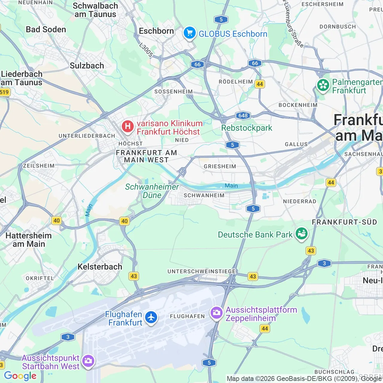 Map: location of Thai Massage Erawan in Frankfurt-Schwanheim